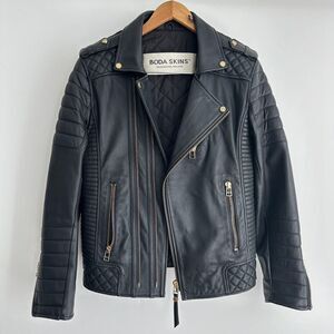 Boda Skins Leather Jacket Mens XXS US Kay Michaels Biker Moto Slim Fit UK XS